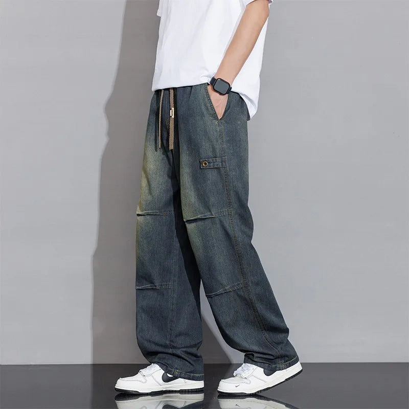 Reyes Utility Wide-Leg Jeans