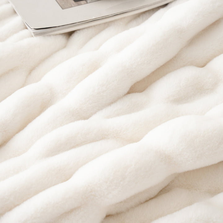 Basilio Faux Rabbit Fur Blanket Throw