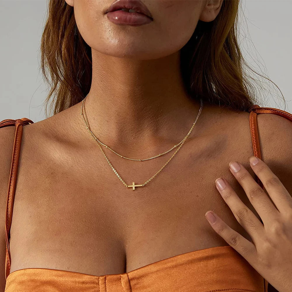 Isara Side Cross Necklace
