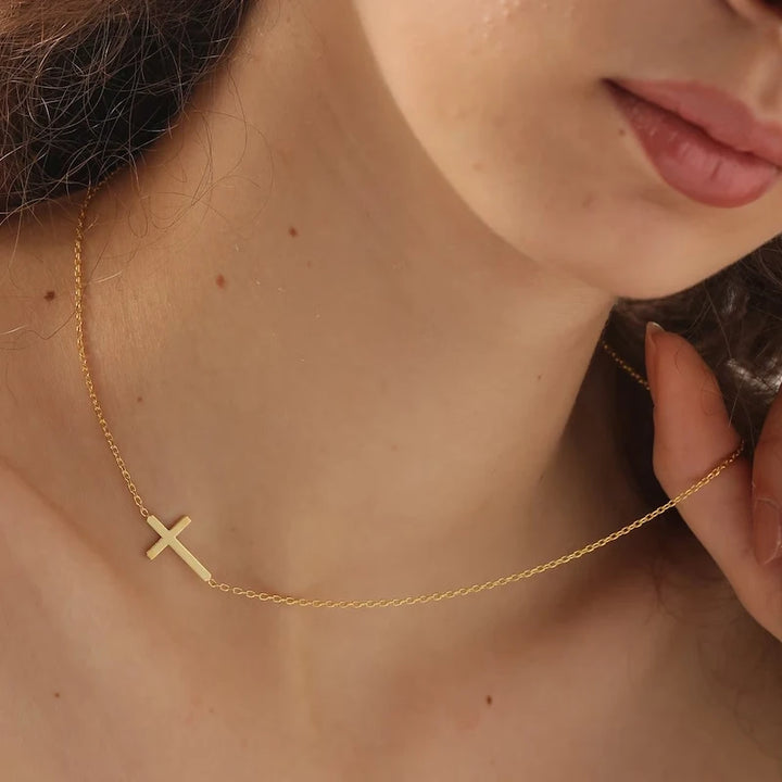 Isara Side Cross Necklace