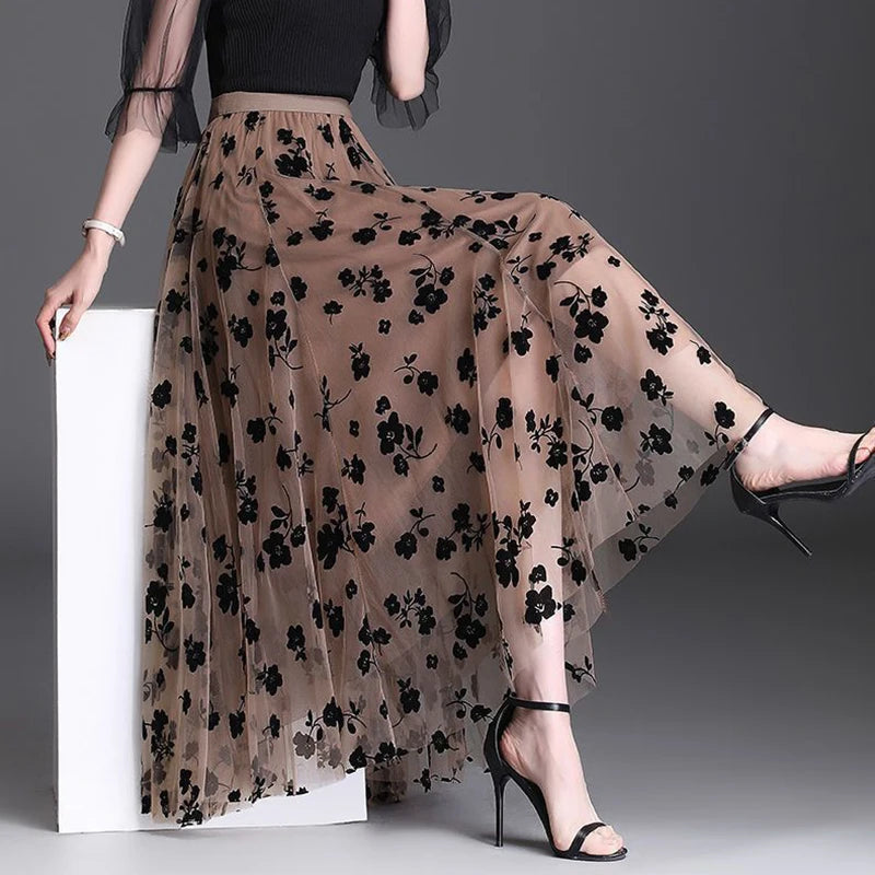 Valencia Bloom Mesh Skirt