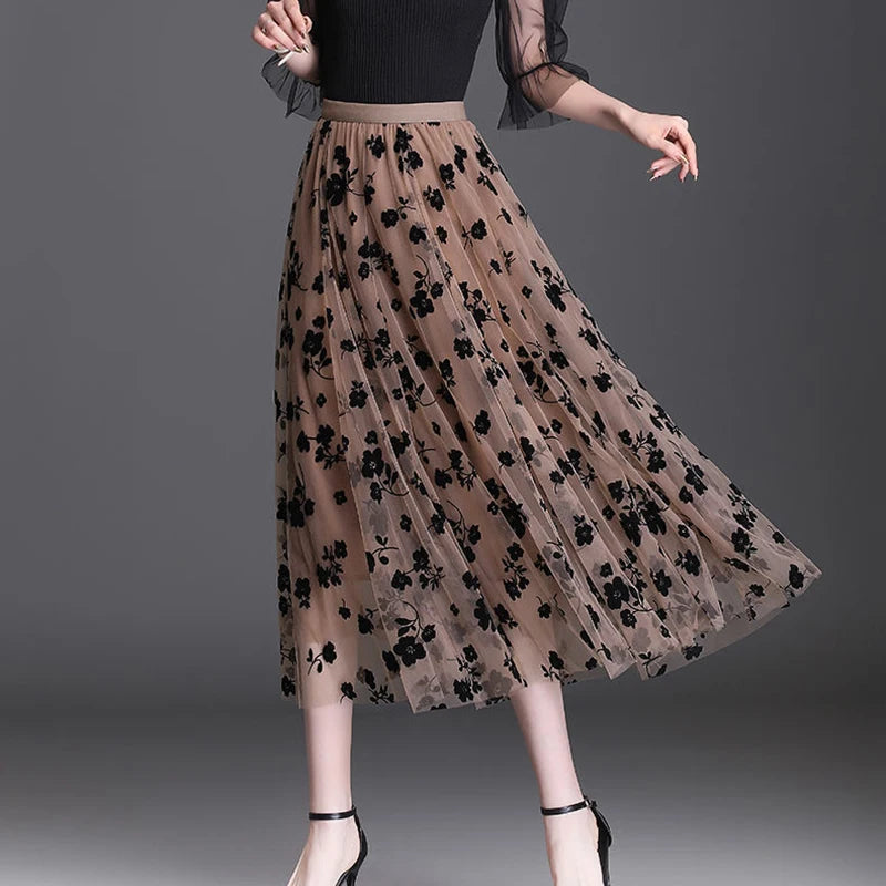 Valencia Bloom Mesh Skirt