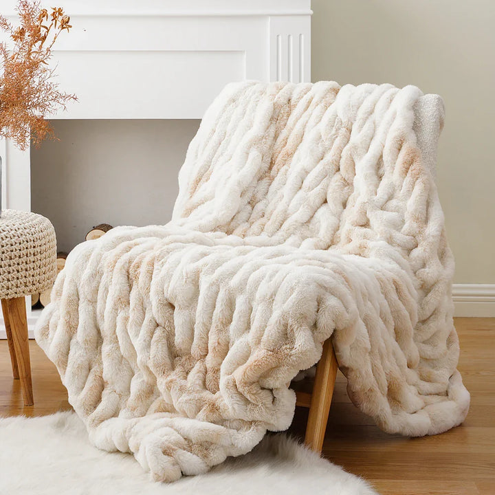 Basilio Faux Rabbit Fur Blanket Throw