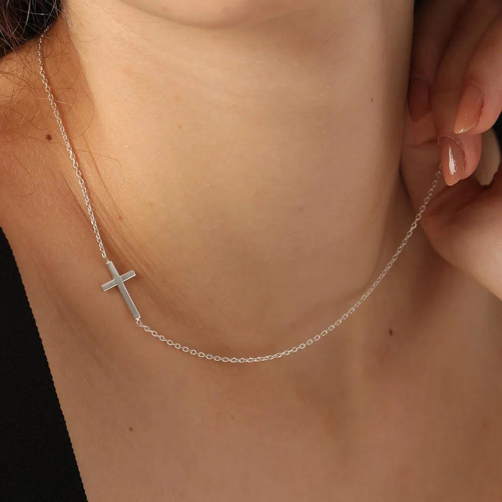 Isara Side Cross Necklace