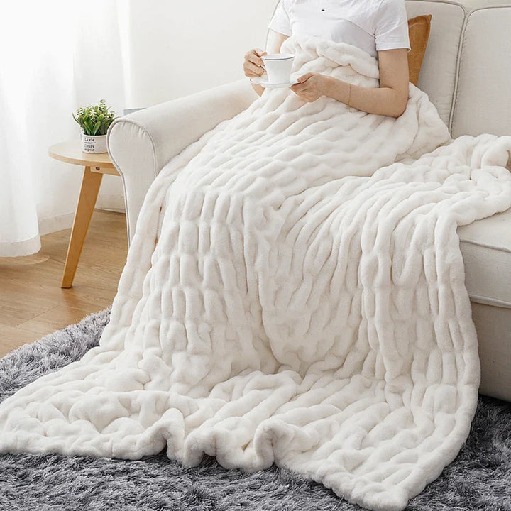 Basilio Faux Rabbit Fur Blanket Throw
