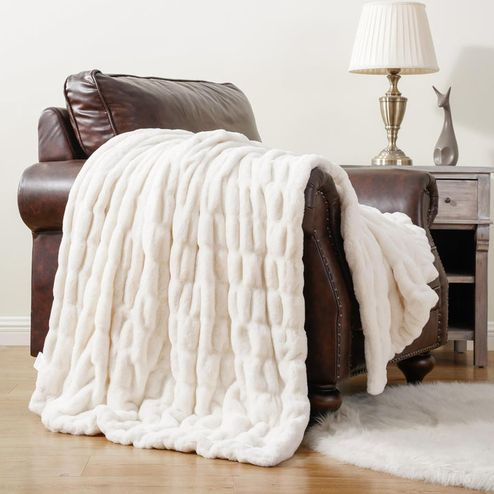 Basilio Faux Rabbit Fur Blanket Throw