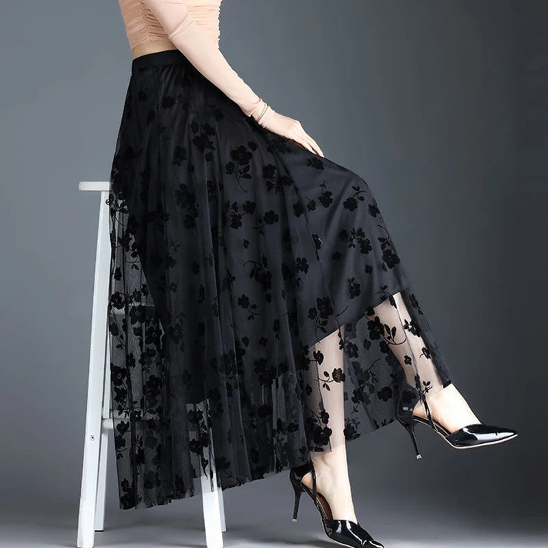 Valencia Bloom Mesh Skirt