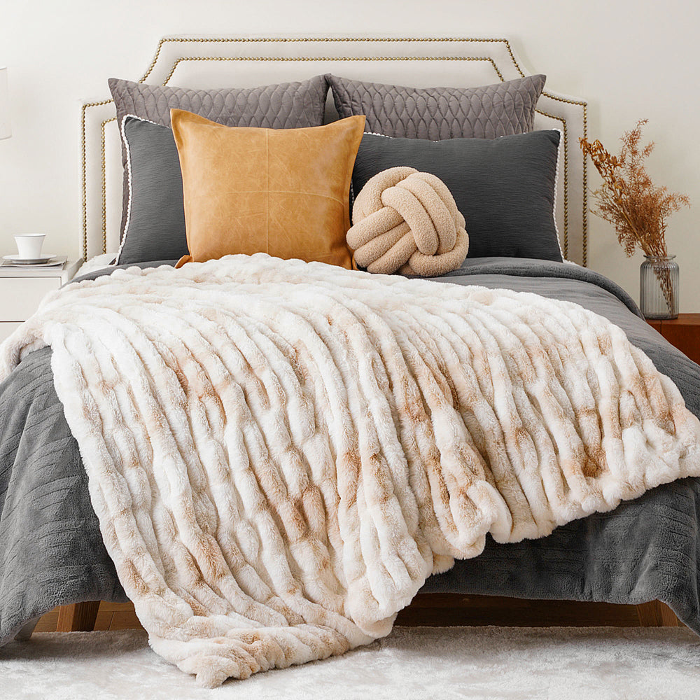 Basilio Faux Rabbit Fur Blanket Throw