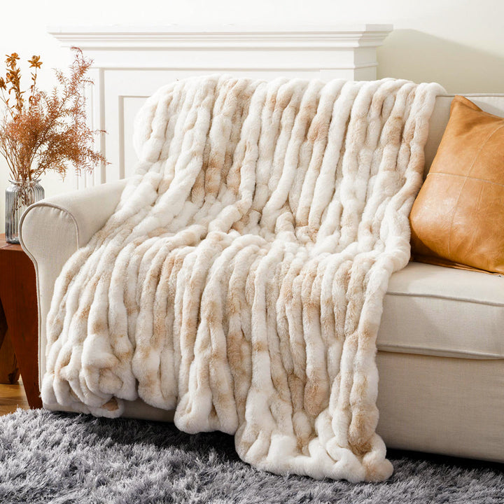 Basilio Faux Rabbit Fur Blanket Throw