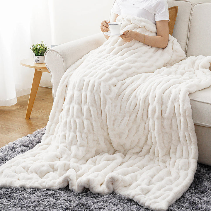 Basilio Faux Rabbit Fur Blanket Throw