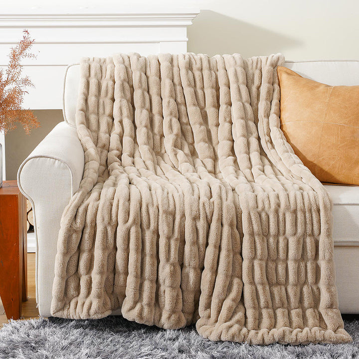 Basilio Faux Rabbit Fur Blanket Throw