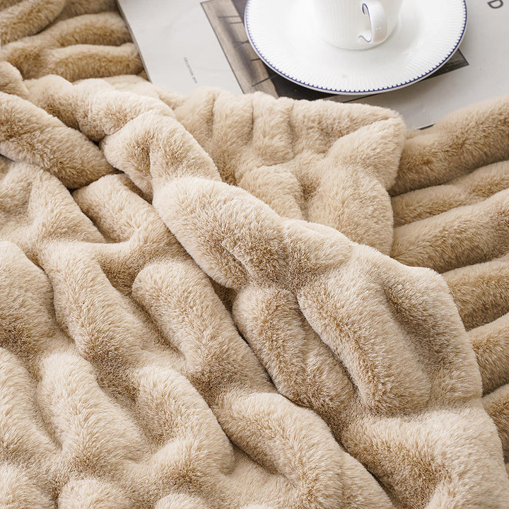Basilio Faux Rabbit Fur Blanket Throw