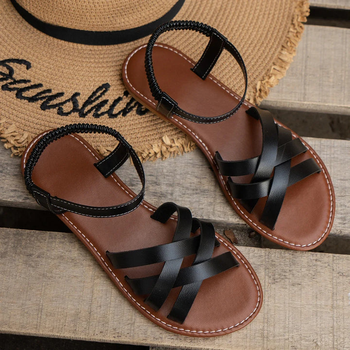 Solvia Crisscross Flat Sandal