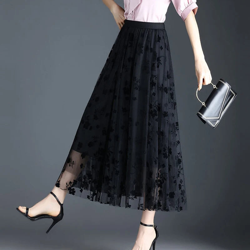 Valencia Bloom Mesh Skirt