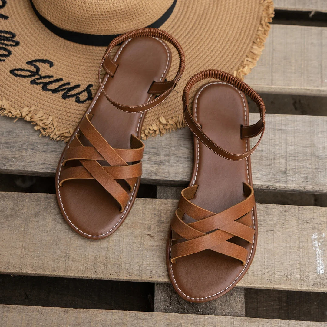 Solvia Crisscross Flat Sandal