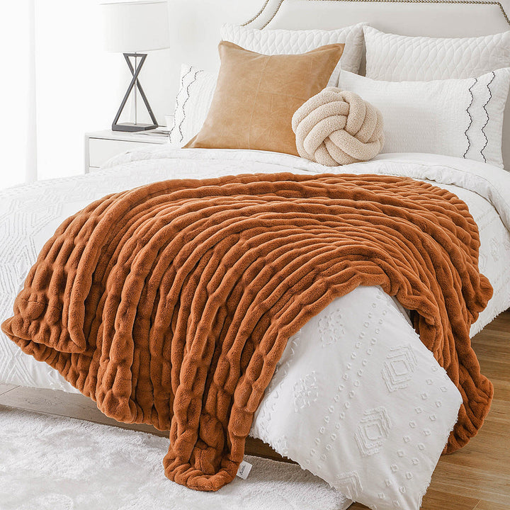 Basilio Faux Rabbit Fur Blanket Throw
