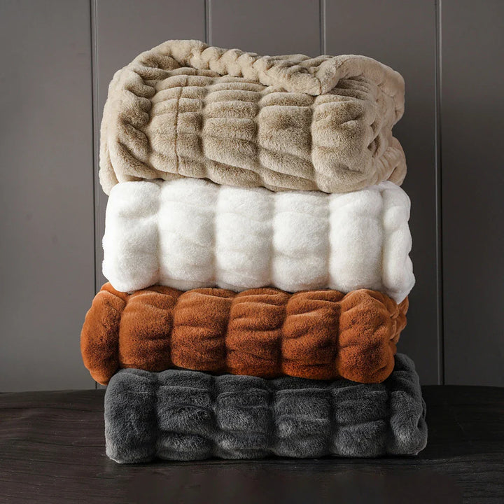 Basilio Faux Rabbit Fur Blanket Throw