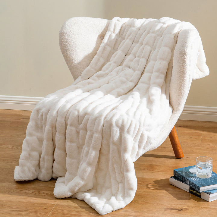 Basilio Faux Rabbit Fur Blanket Throw