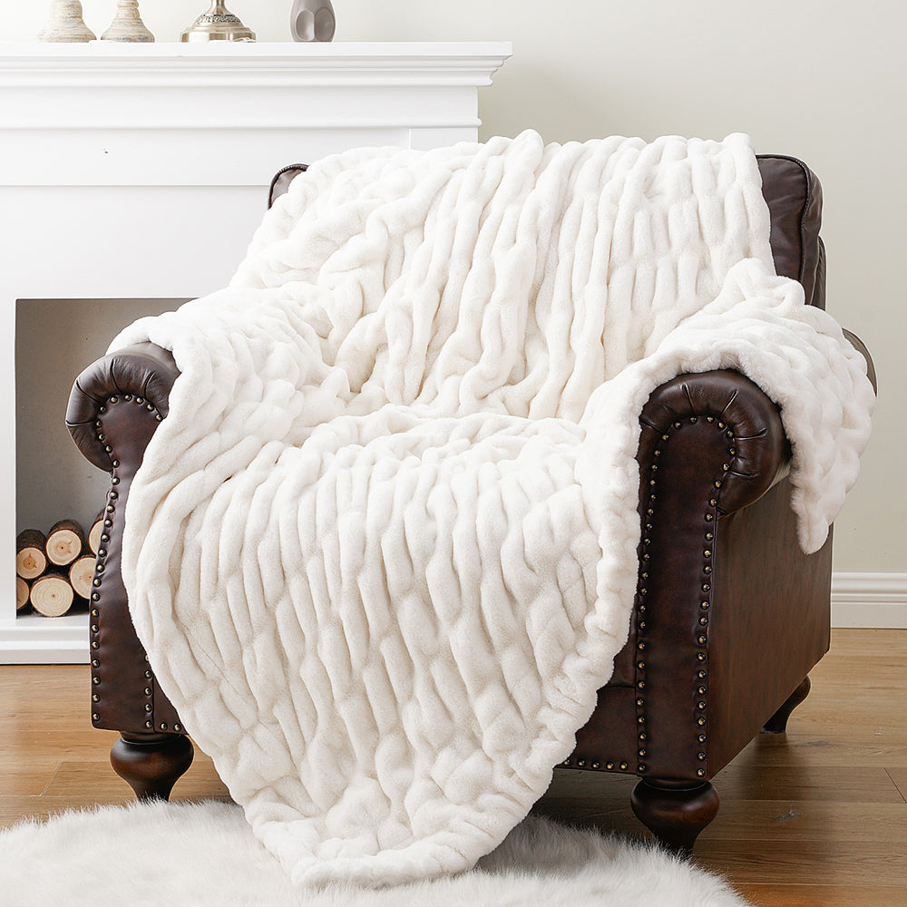 Basilio Faux Rabbit Fur Blanket Throw