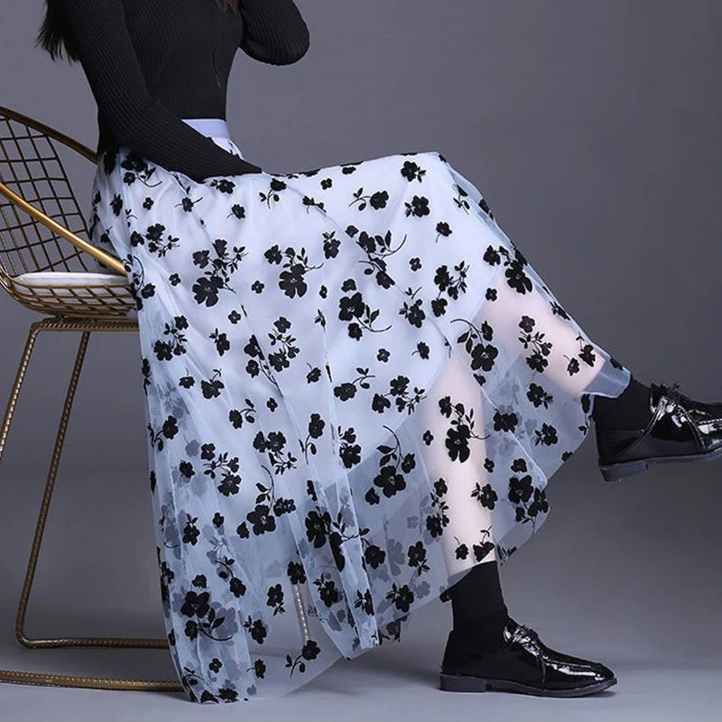Valencia Bloom Mesh Skirt