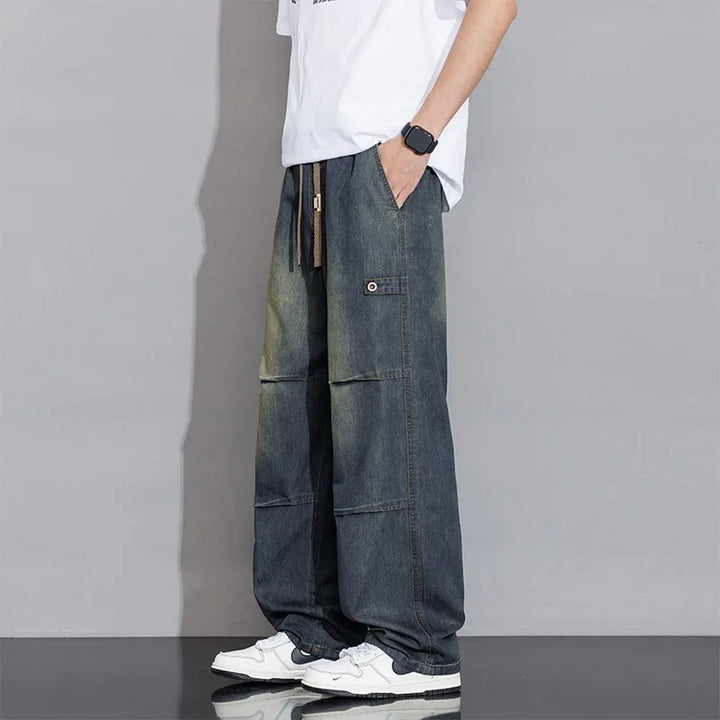 Reyes Utility Wide-Leg Jeans